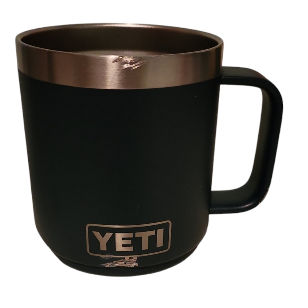 YETI Dark Blue Stainless Steel Coffee Mug Tumbler DAMAGED Condition No Lid